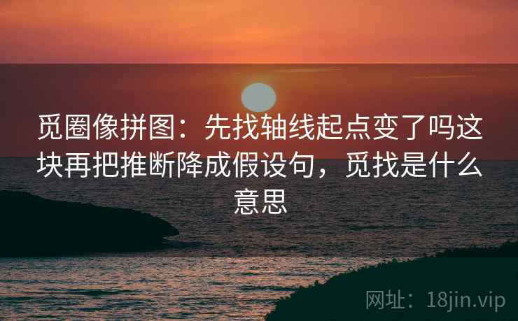 觅圈像拼图：先找轴线起点变了吗这块再把推断降成假设句，觅找是什么意思